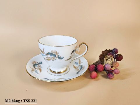  Bộ 7 tách trà Golden Rhapsody cổ điển của Royal Adderley (Ridgway), sứ cao cấp, sản xuất tại Anh 