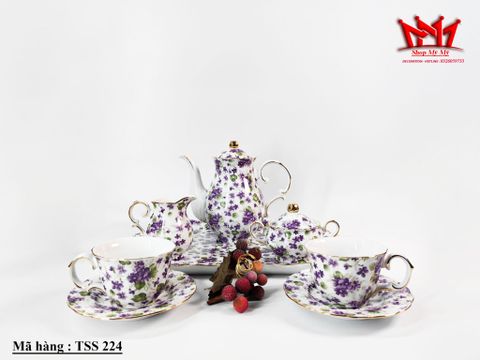  Bộ ấm trà sứ Victoria's Garden 8 món cổ điển. 