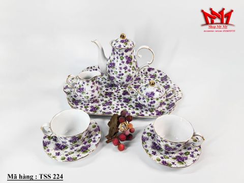  Bộ ấm trà sứ Victoria's Garden 8 món cổ điển. 