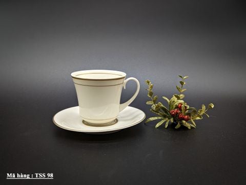  Bộ Tách Đĩa Sứ Cao Cấp The Heirloom Viền Vàng Sang Trọng (Mã: TSS 98) 