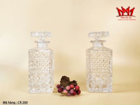  Bình đựng rượu pha lê chì BOHEMIA cổ điển từ Cộng hòa Séc. 