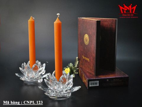  BỘ 2 CHÂN NẾN BÔNG SEN PHA LÊ SHANNON CRYSTAL CỦA GODINGER 