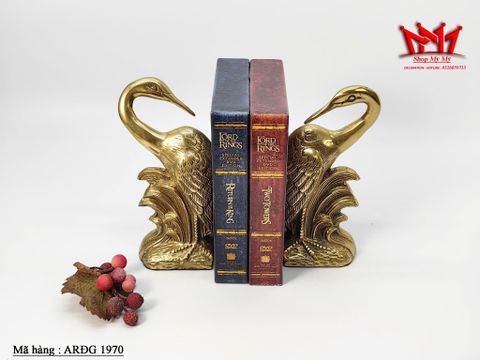  Cặp chặn sách hình cặp thiên nga được làm bằng đồng 