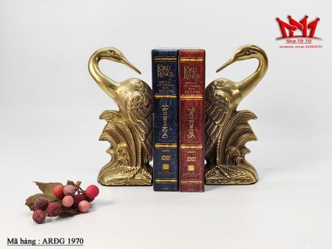  Cặp chặn sách hình cặp thiên nga được làm bằng đồng 