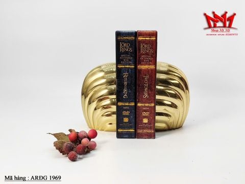  Cặp chặn sách hình vỏ sò dày và nặng được làm bằng đồng vàng sáng 