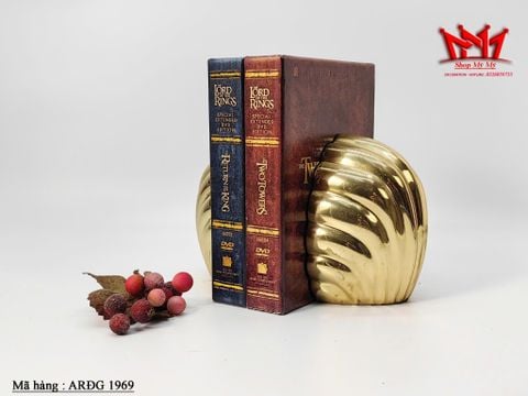  Cặp chặn sách hình vỏ sò dày và nặng được làm bằng đồng vàng sáng 