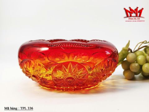  Bát trang trí bằng thuỷ tinh Amberina loang màu cực đẹp 