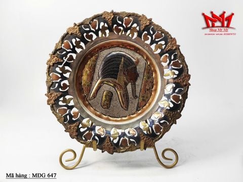  Mâm đồng khắc thủ công Ai Cập cổ điển với hình ảnh Pharaoh 