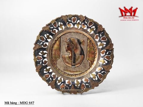  Mâm đồng khắc thủ công Ai Cập cổ điển với hình ảnh Pharaoh 