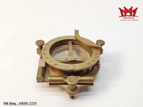  La bàn bằng đồng thau cổ điển có bộ đồng hồ mặt trời 