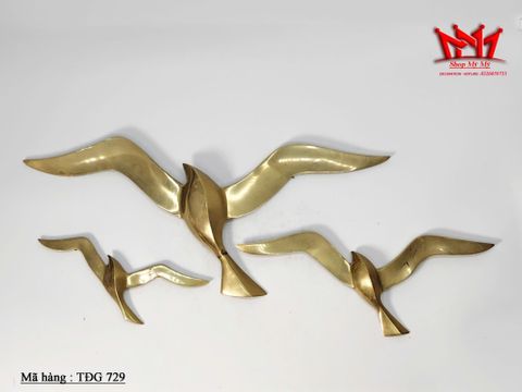  Đồ trang trí tường hình chim mòng biển bay bằng đồng thau nguyên khối 
