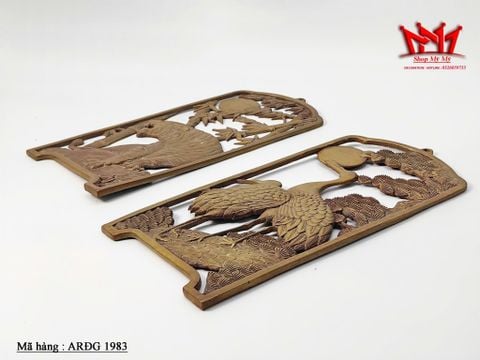  Bộ 2 tấm trạm khắc bằng đồng treo tường hình co hổ và cặp sếu 