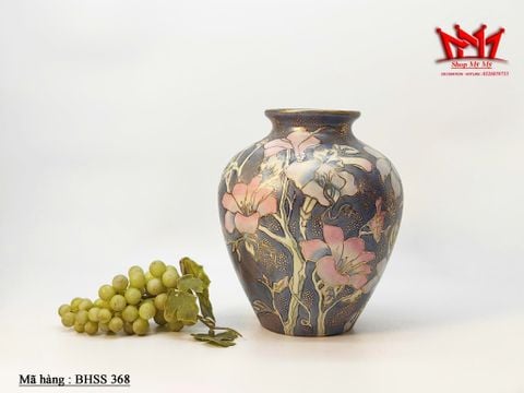  Bình gốm sứ cổ điển phong cách hoa hồng Famille 
