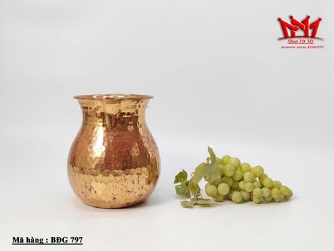  Bình đồng cổ điển được chạm búa thủ công có quai cầm 