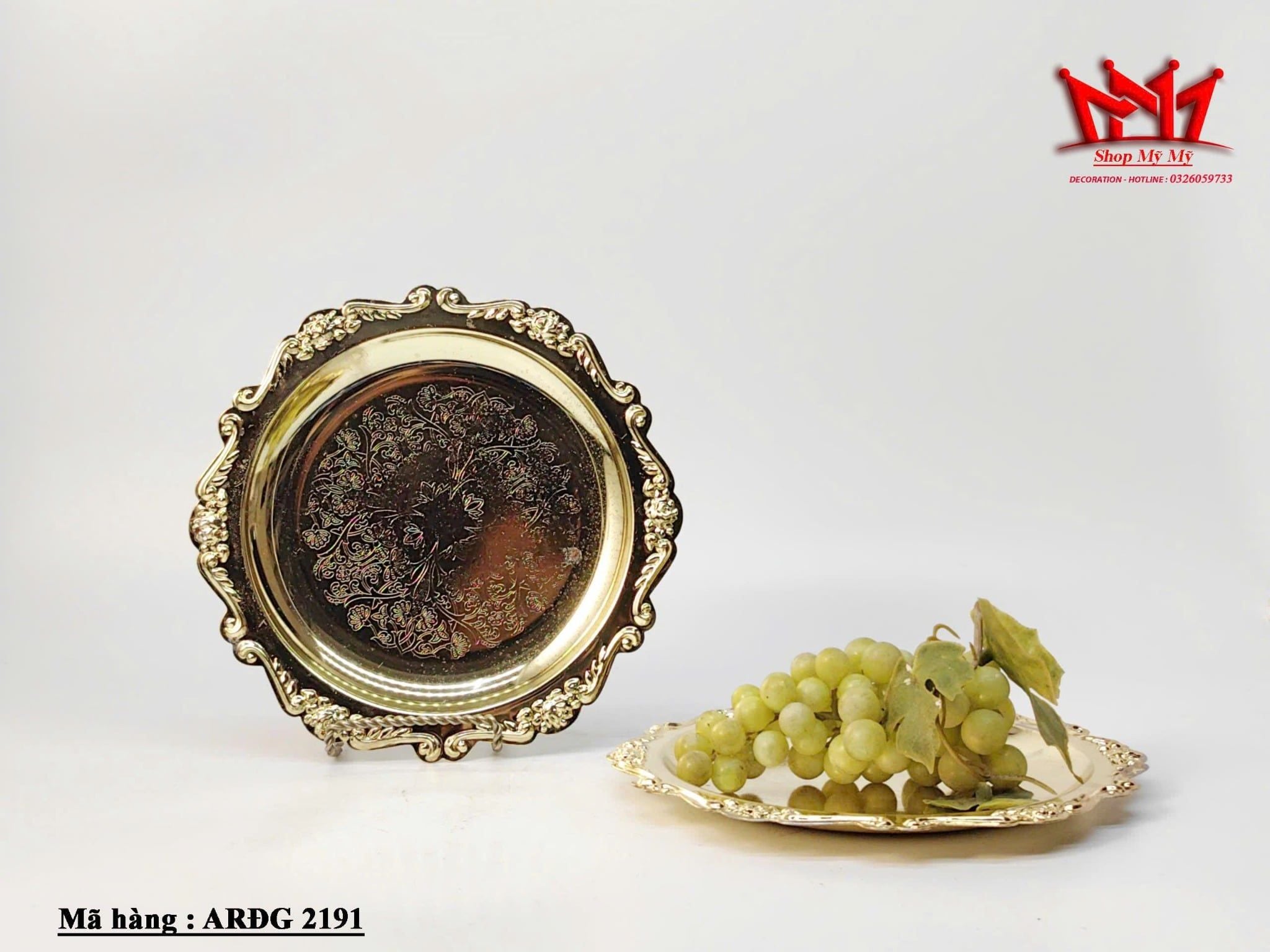 Bộ dĩa nến thiết kế cổ điển màu vàng bạc