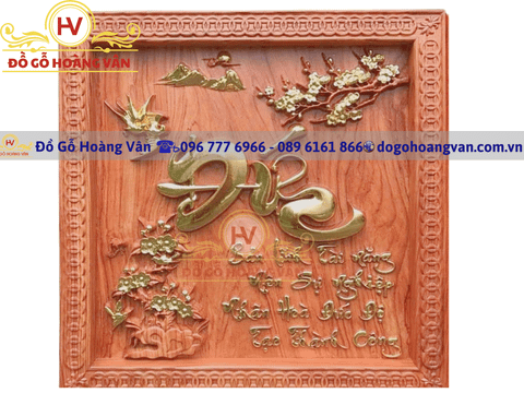 TRANH CHỮ ĐỨC GỖ HƯƠNG  T72