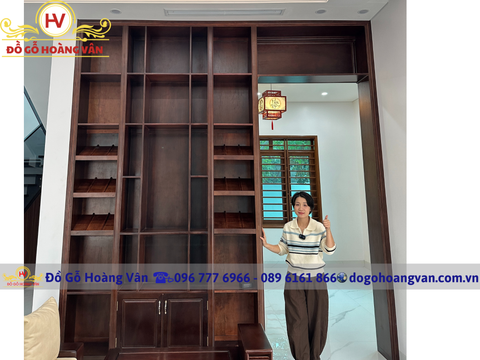 vách ngăn phòng khách , tủ bày đồ , tủ rượu gỗ tưu nhiên TR137
