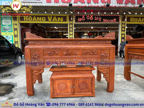 bàn thờ gỗ tự nhiên kích thước chuẩn phong thủy  BT217