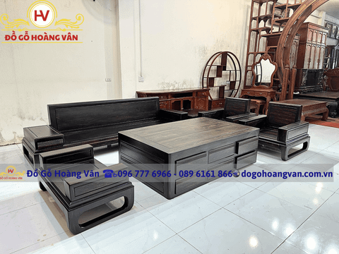 Bộ ghế sopha gỗ mun hoa Lào BG213