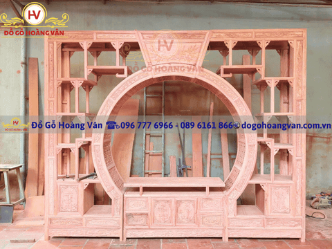 Vách Ngăn Phòng Kết Hợp Tủ Rượu Gỗ Tự Nhiên Đẹp TR142