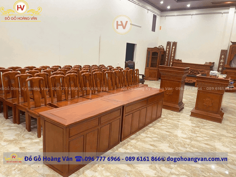 Bàn họp cho văn phòng - Bàn họp gỗ tự nhiên  GKT49