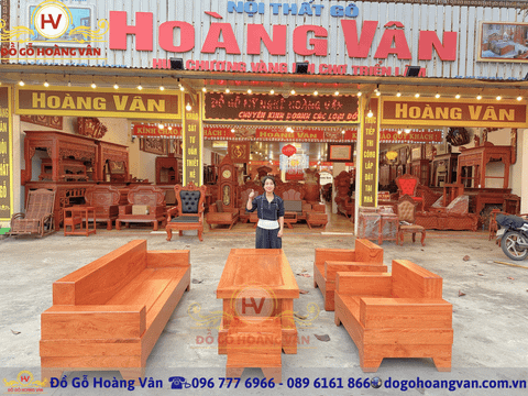 Bộ Ghế Sofa Gỗ Hương Sang Trọng BG231