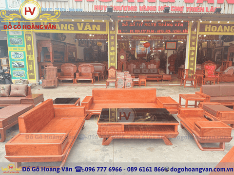 Nơi sản xuất bộ ghế sofa gỗ hương uy tín  BG234