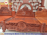 Giường ngủ đục trạm hoa hồng sắc nét đồng kỵ GN184