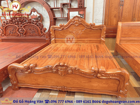 Giường Ngủ Gỗ Tự Nhiên Cao Cấp Bền Đẹp Theo Thời Gian GN185
