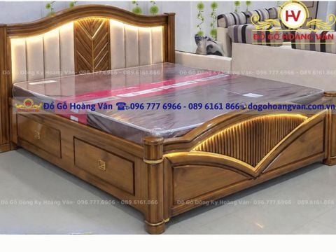 Những mẫu giường ngủ gỗ cao cấp thiết kế đa dạng GN193