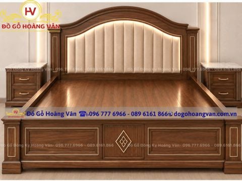 Những mẫu giường ngủ gỗ cao cấp mẫu mã đơn giản GN191
