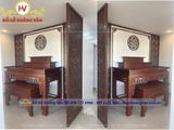 vách phòng thờ CNC gỗ tự nhiên cao cấp   PT102