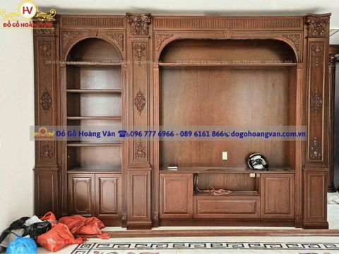 Mẫu Tủ Bày Đồ Phòng Khách nhiều công dụng gỗ Tự nhiên cao cấp  TR133