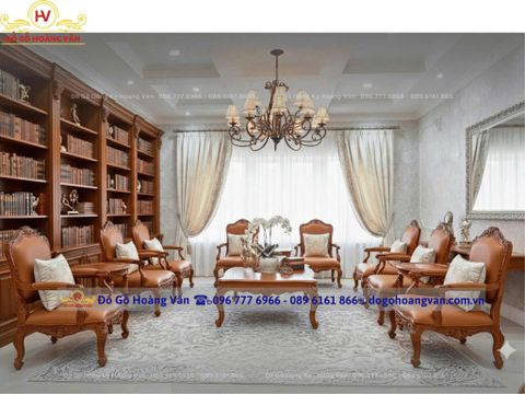 Phòng khánh tiết phong cách tân cổ điển gỗ tự nhiên GKT53