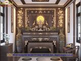 Mẫu Vách CNC Phòng thờ điểm nhấn rát vàng  PT107