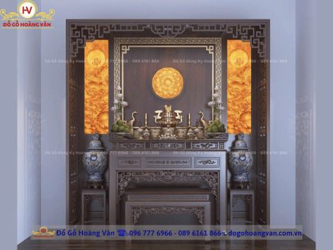 Vách Ngăn CNC Gỗ Tự Nhiên Cho Phòng Thờ – Mẫu Mới 2025  PT119