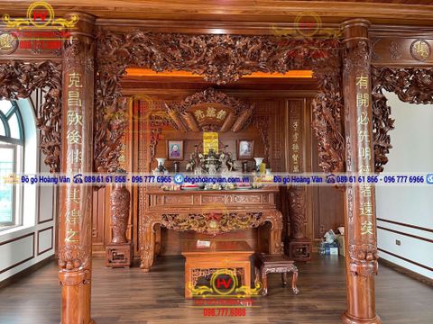 Thiều Châu Cửa Võng Gỗ Tự Nhiên – Sang Trọng Cho Không Gian Thờ Việt TC41