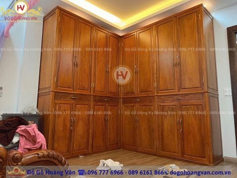 THI CÔNG THIẾT KẾ TỦ QUẦN ÁO  GỖ TỰ NHIÊN TA153