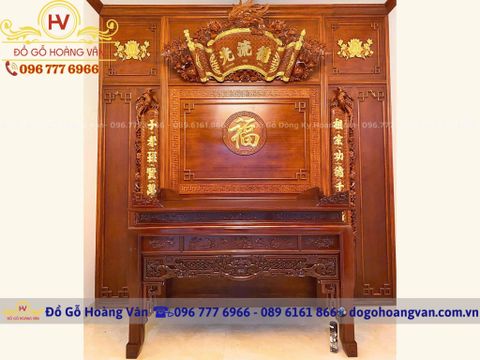 Bàn thờ gỗ tự nhiên đặt theo kích thước  BT194