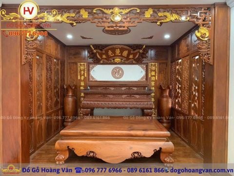 sập thờ  gỗ tự nhiên thanh lịch cho phòng thờ  - PT99