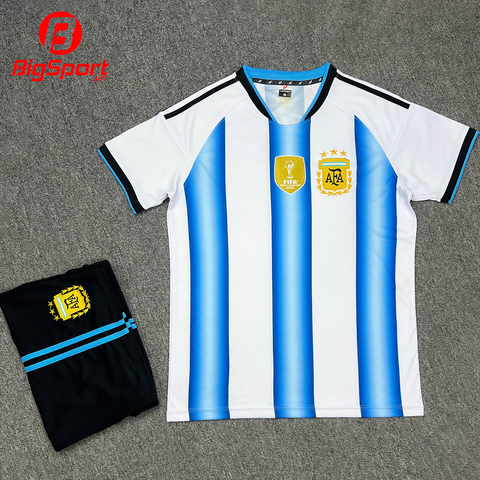 Áo đá bóng đội tuyển Argentina sân nhà 2025-2026 sọc trắng xanh