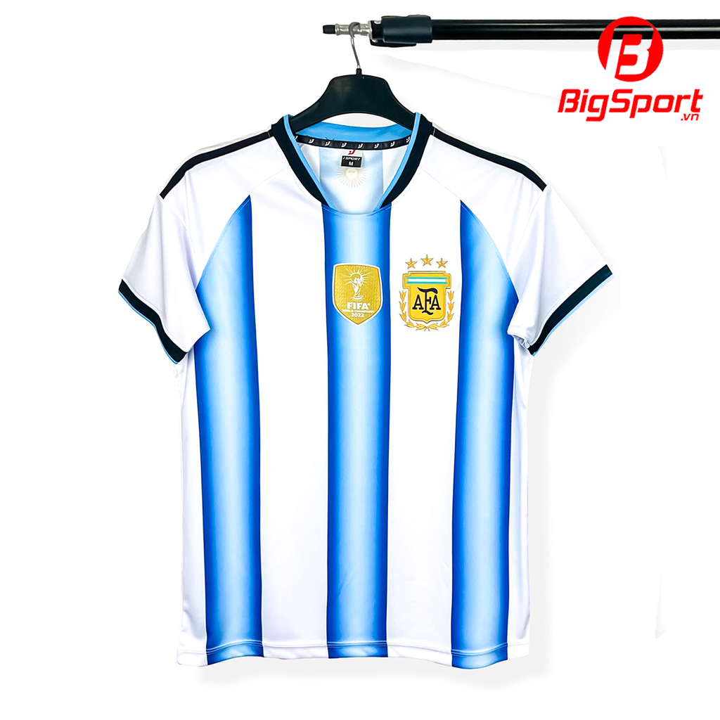 Áo đá bóng đội tuyển Argentina sân nhà 2025-2026 sọc trắng xanh