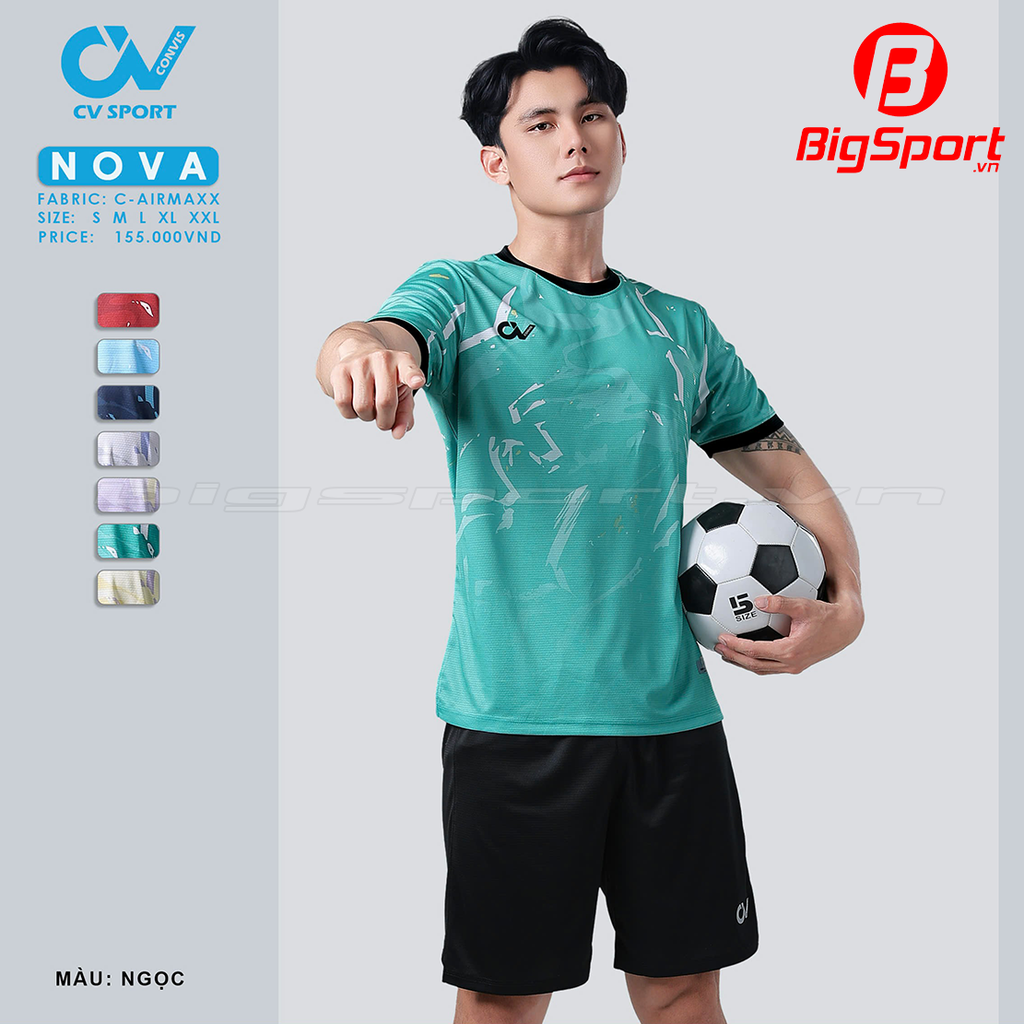 Áo đá bóng không logo CV Nova