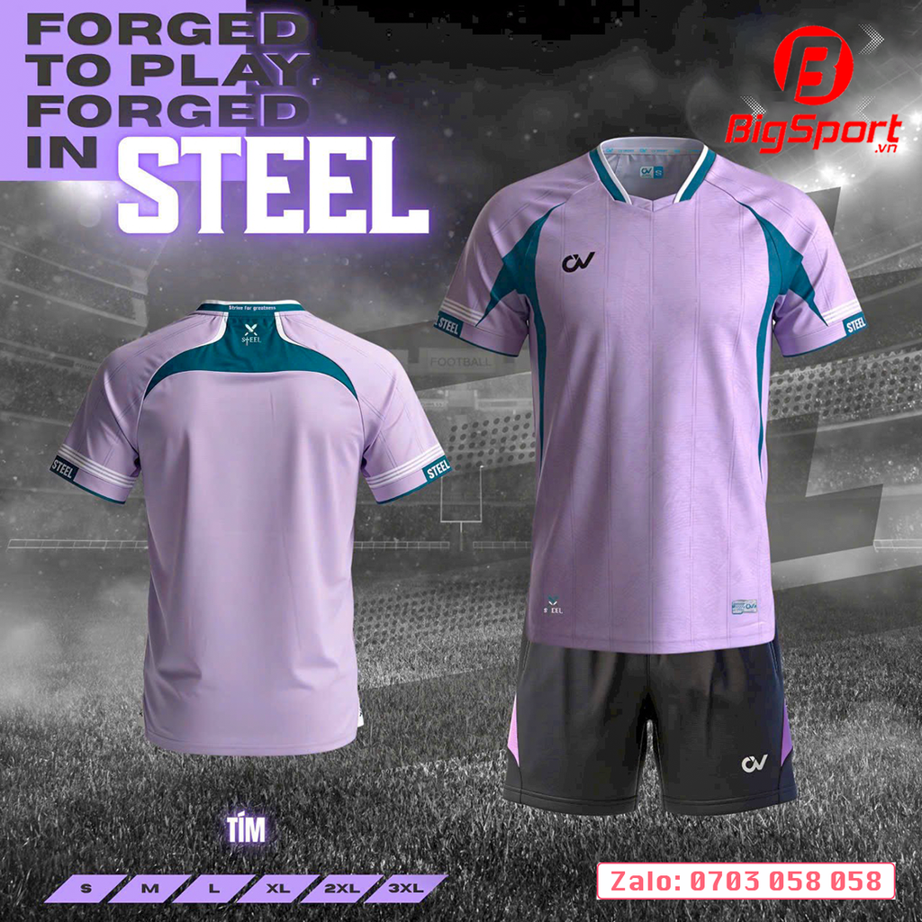 Áo đá bóng không logo CV Steel