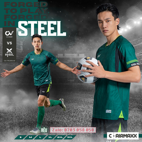 Áo đá bóng không logo CV Steel