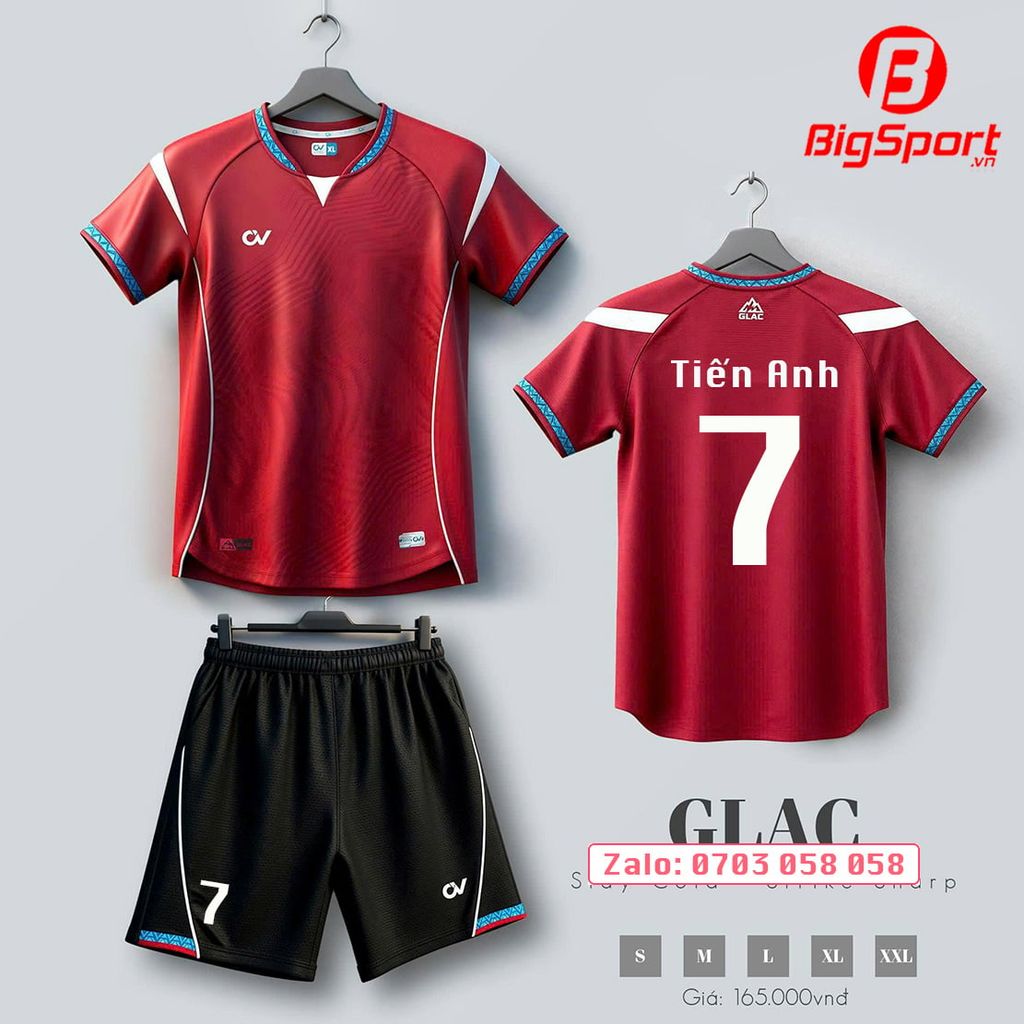 Áo đá bóng không logo CV Glac