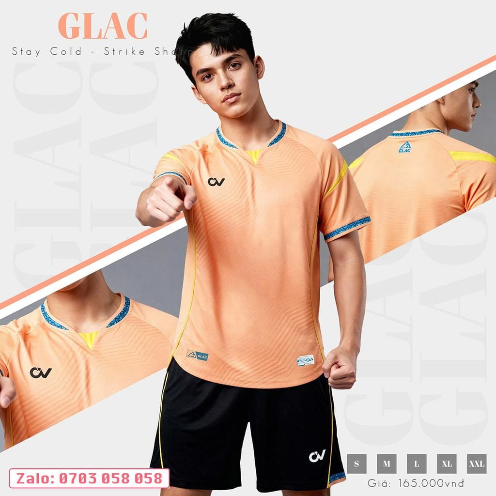 Áo đá bóng không logo CV Glac