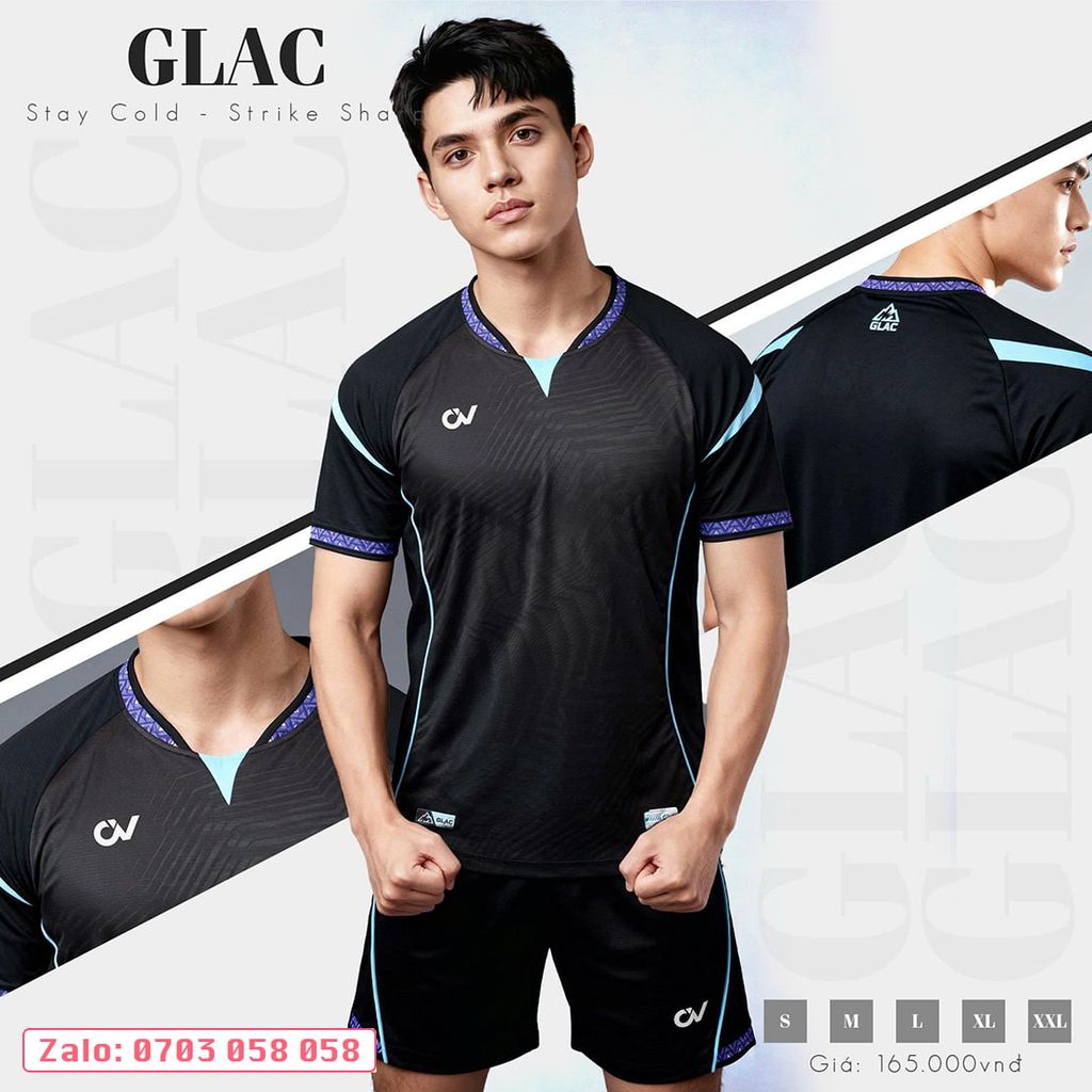 Áo đá bóng không logo CV Glac