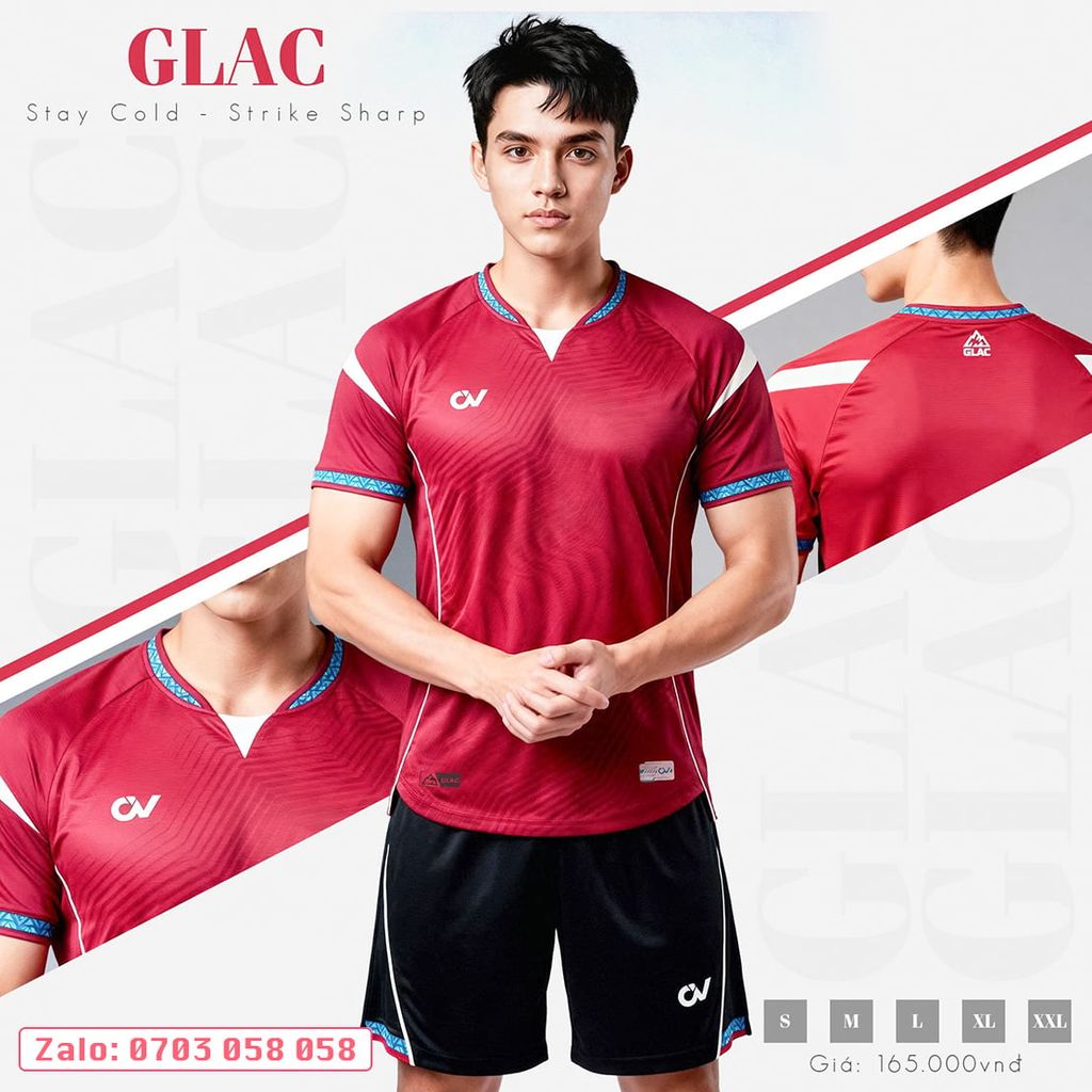 Áo đá bóng không logo CV Glac