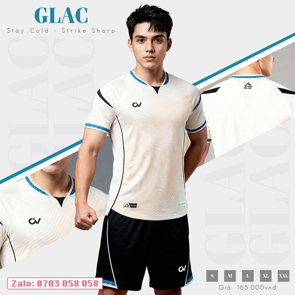 Áo đá bóng không logo CV Glac